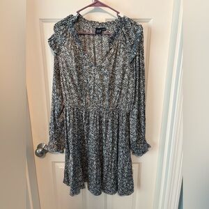 GAP Blue and White Long Sleeve Dress Women’s Size Large - EUC!